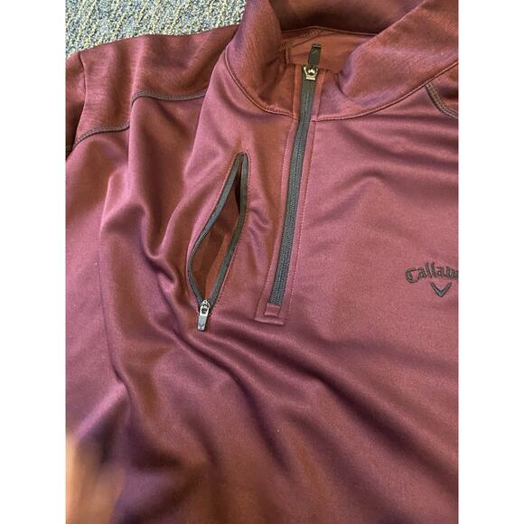 Callaway Mens Maroon 1/4 Zip Pullover Jacket Size XLarge - Picture 3 of 11